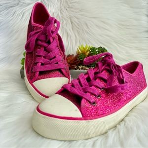 NWOT American Eagle Outfitters Hot Pink Glitter Sneakers, 3